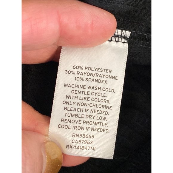 Abound Womens Turtle Neck Solid Black Lightweight Long Sleeves XS Waffle Ribbed - Picture 6 of 7